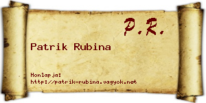Patrik Rubina névjegykártya